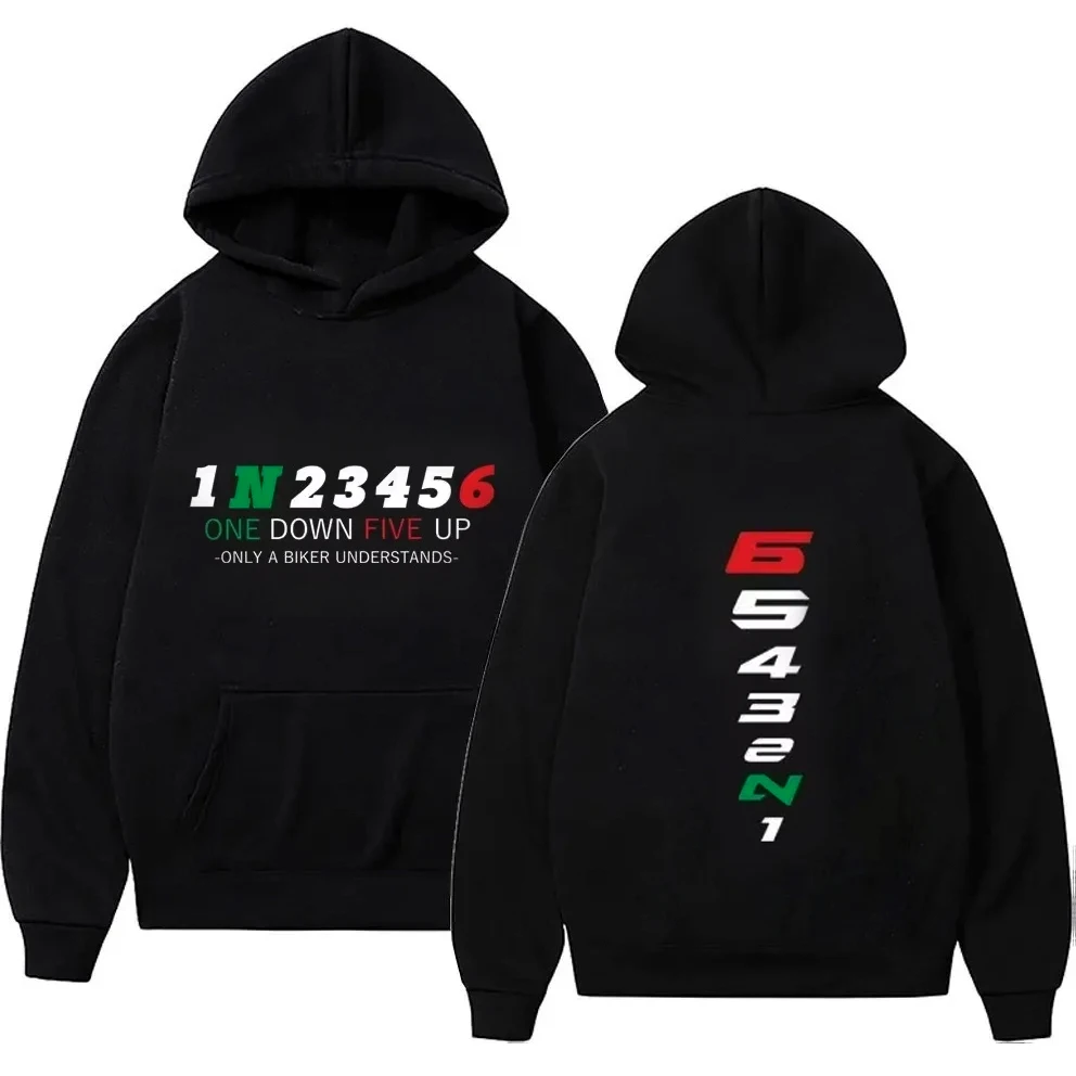 Motorcycle Gear Hoodie - 1N23456 Motorcycle Gear Biker Heartbeat Print