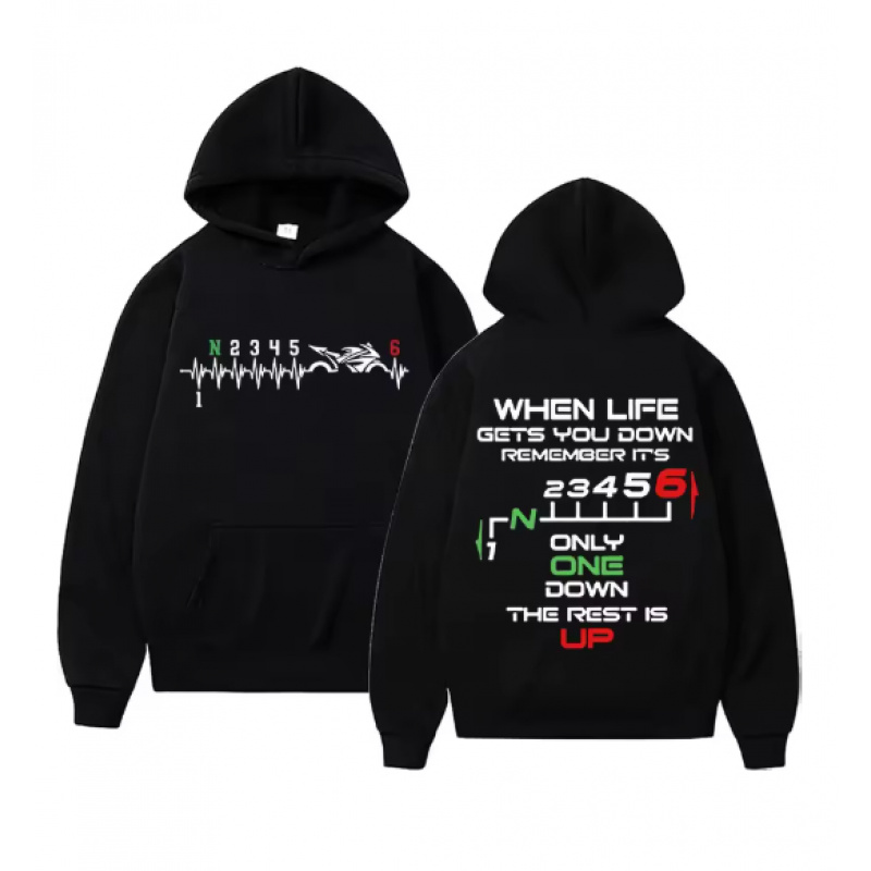 Motorcycle Gear Hoodie - 1N23456 Unisex Motorcycle Gear Biker Heartbeat