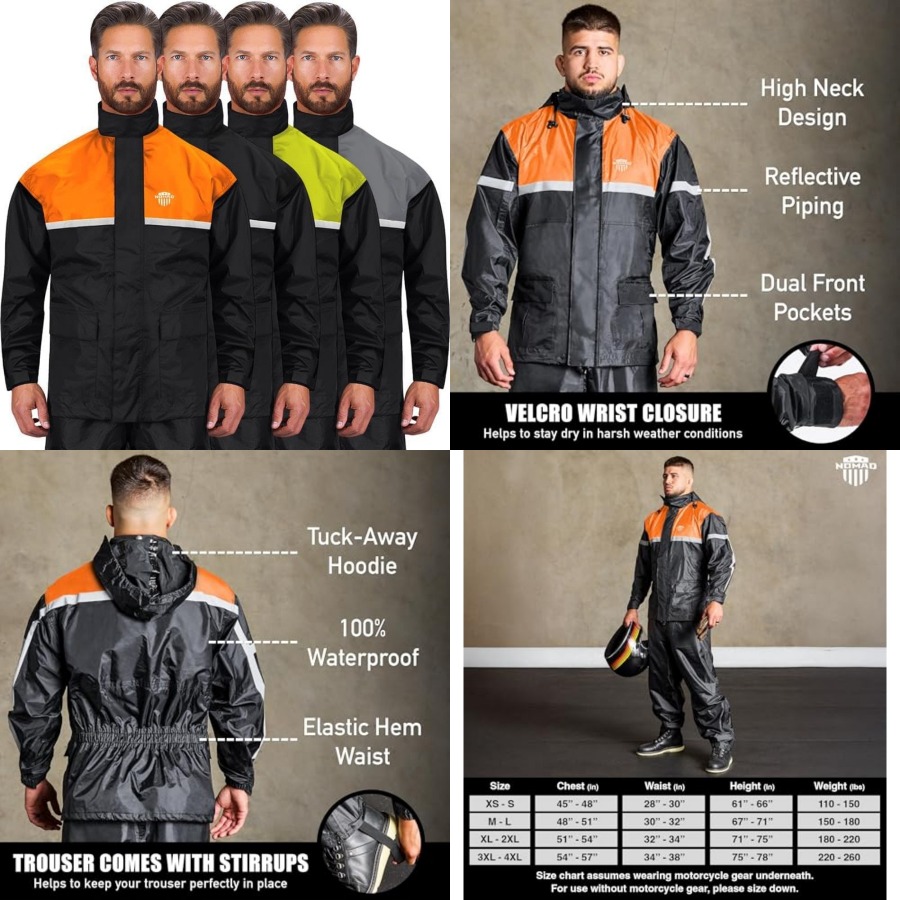 Waterproof Motorcycle Rain Sui - Motorcycle Gear Hoodie ulasan dan harga