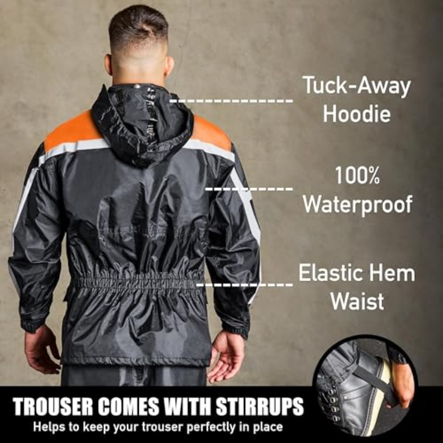 Waterproof Motorcycle Rain Sui - Motorcycle Gear Hoodie ulasan dan harga