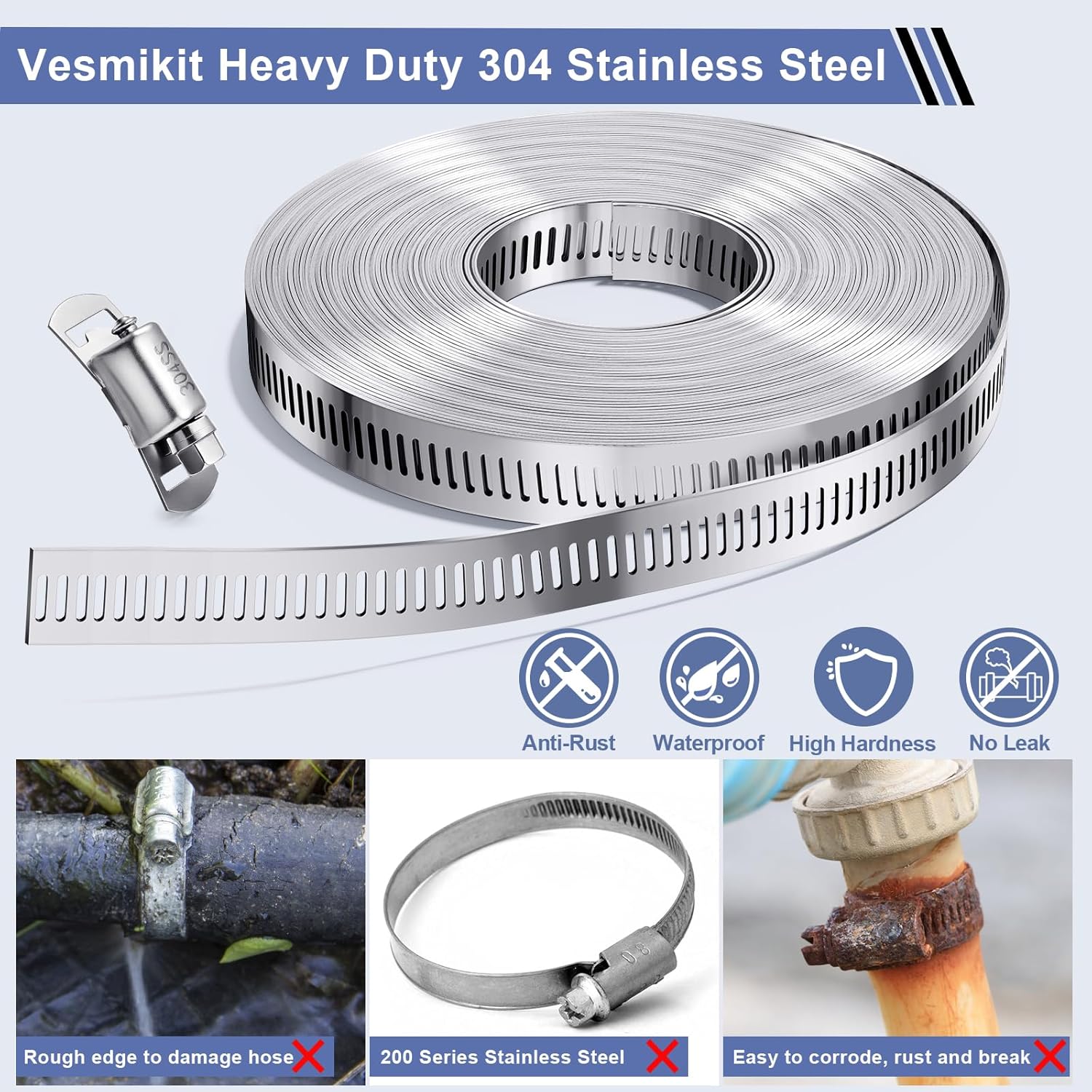 304 Stainless Steel Hose Clamp - Motorcycle Gear Auto ulasan dan harga