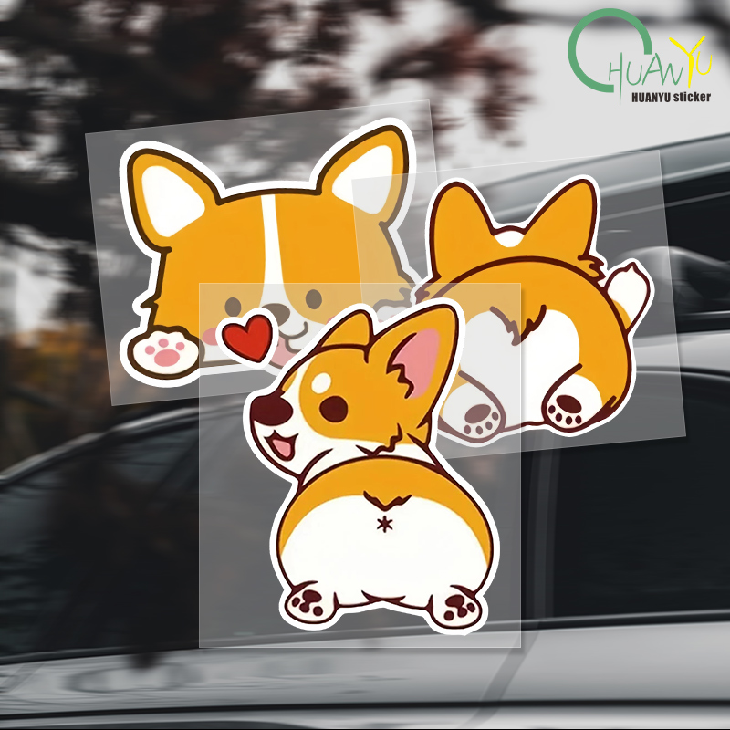 Car Cartoon Car Sticker Corgi  - Motorcycle Gear Auto ulasan dan harga