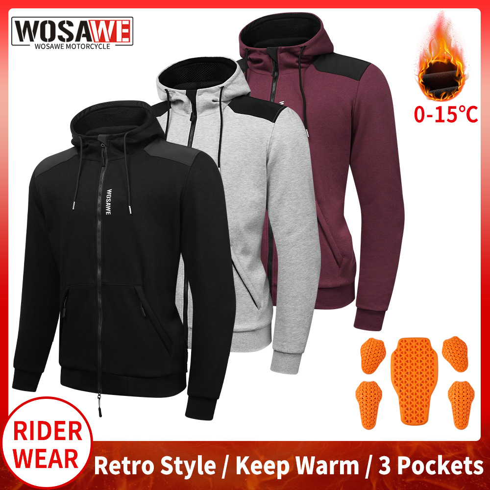WOSAWE Motorcycle Hoodie Jacke - Motorcycle Gear Hoodie ulasan dan harga