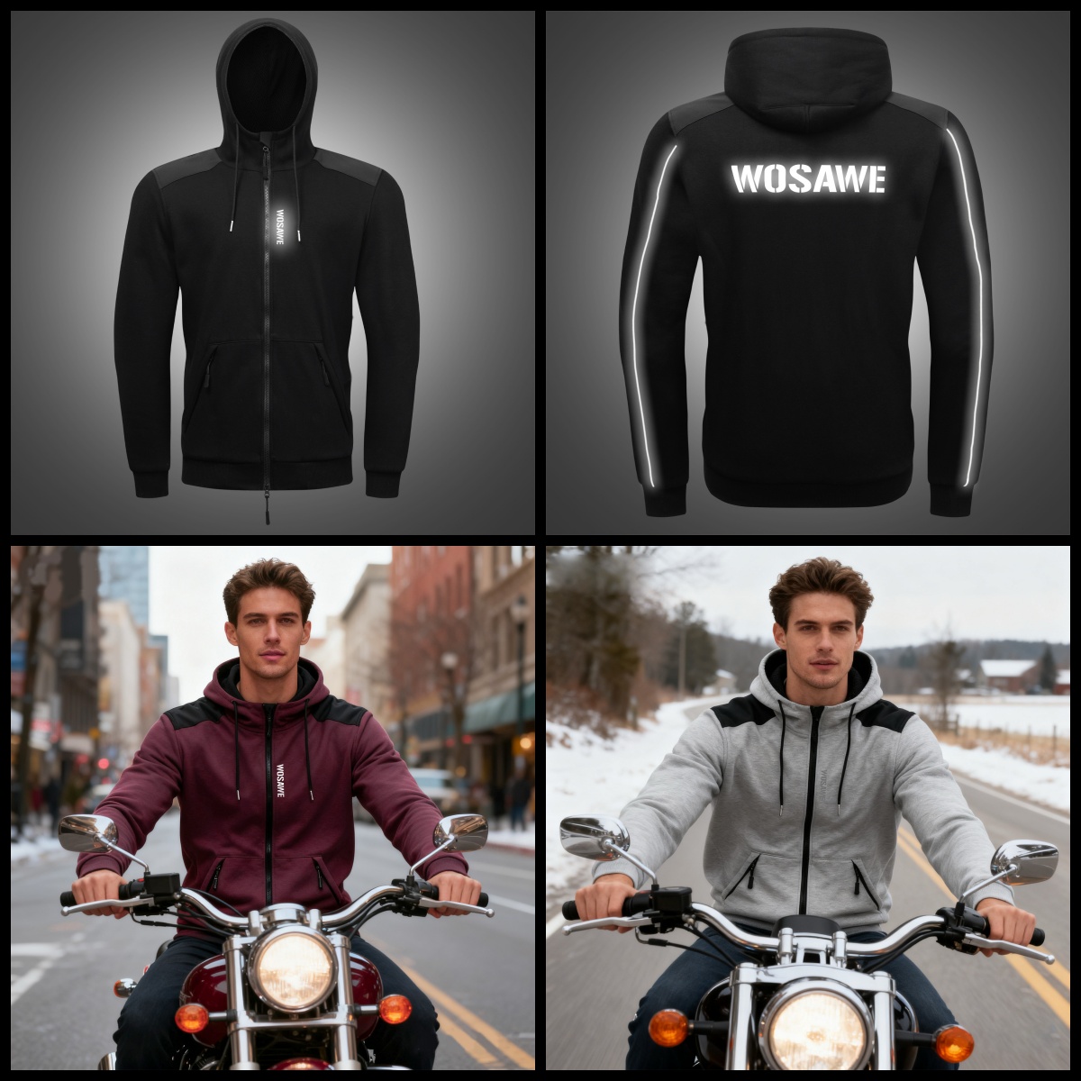 WOSAWE Motorcycle Hoodie Jacke - Motorcycle Gear Hoodie ulasan dan harga