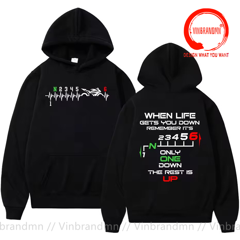 1N23456 Motorcycle Gear Shift  - Motorcycle Gear Hoodie ulasan dan harga