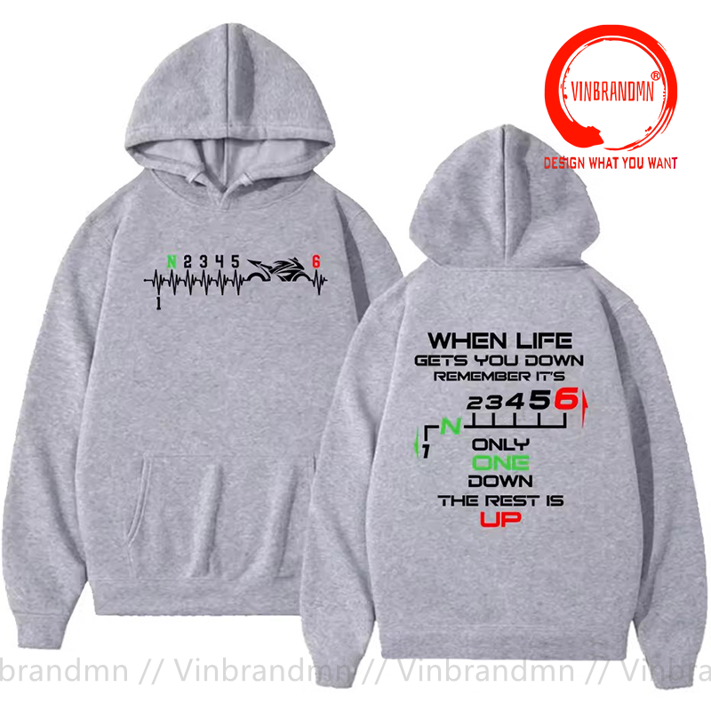 1N23456 Motorcycle Gear Shift  - Motorcycle Gear Hoodie ulasan dan harga